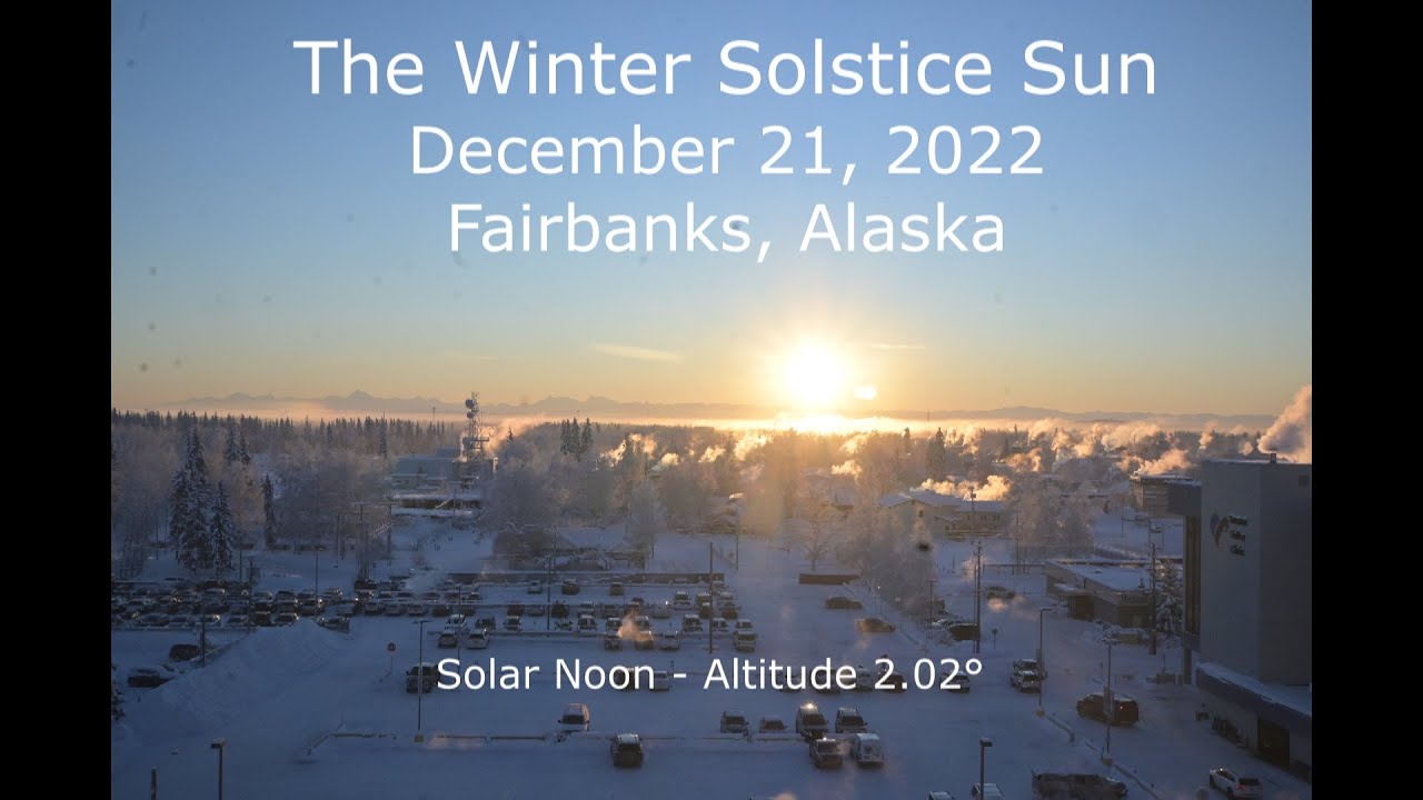 Winter Solstice Sun Path in 2 Minutes - Fairbanks Alaska 12/21/22