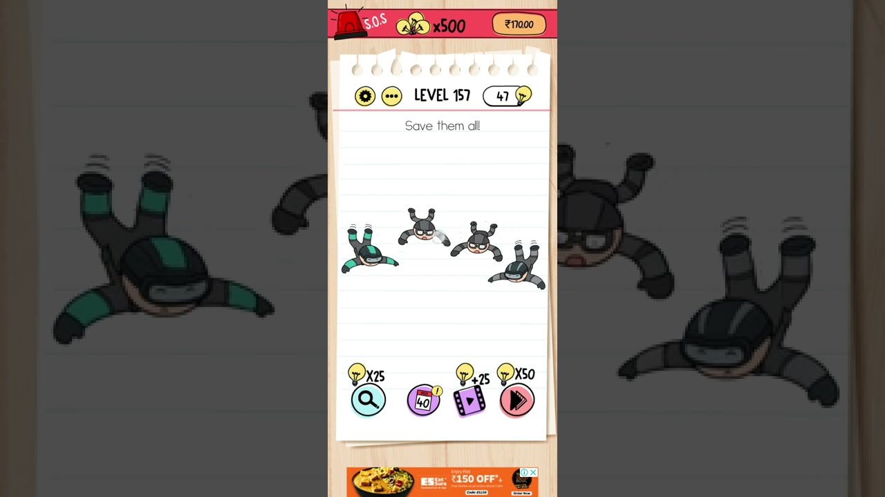 Brain Test Level 157 Answer - Save Them All