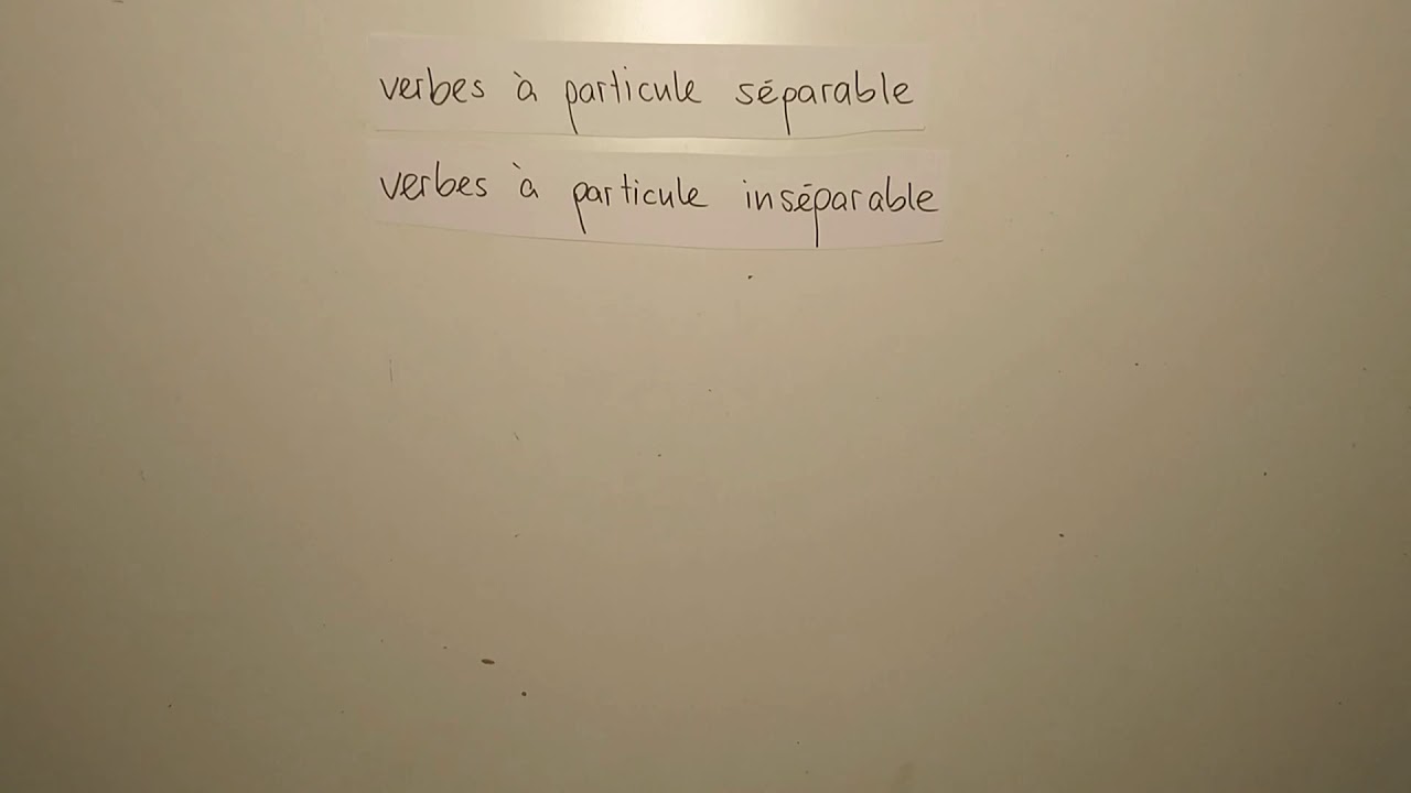 Les verbes à particule séparable et inséparable en allemand