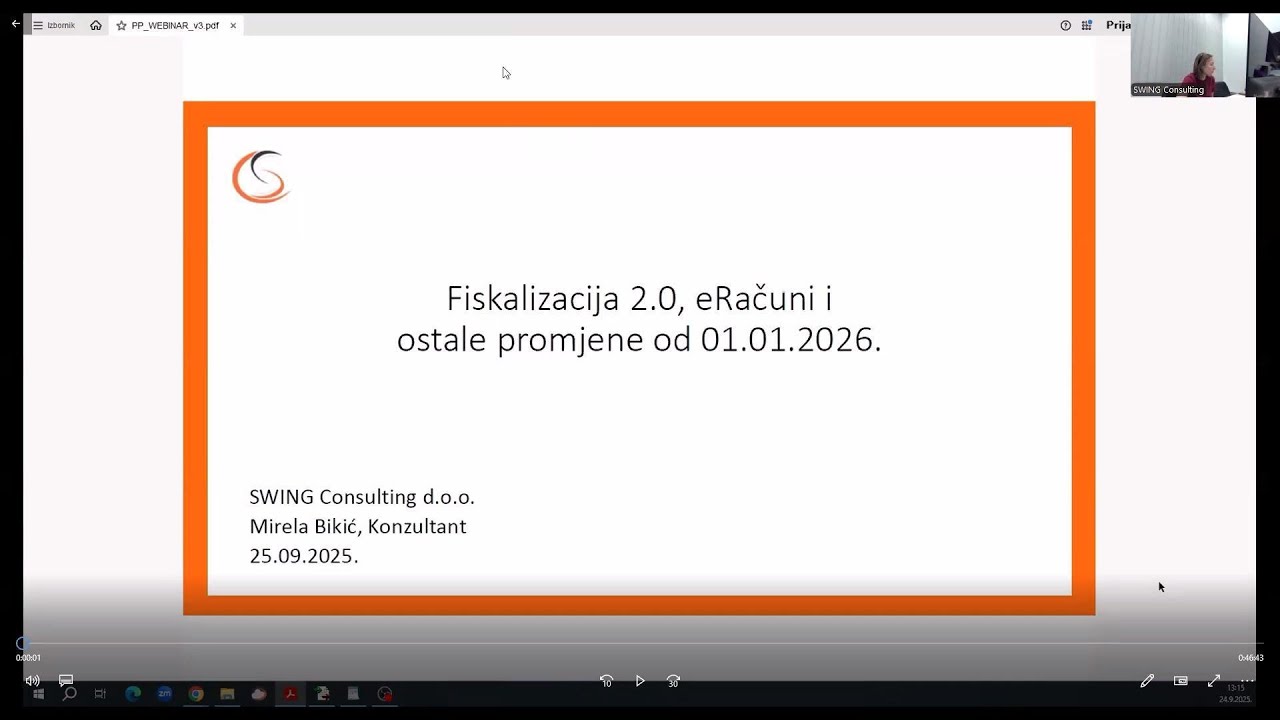 Webinar: Fiskalizacija 2.0 i ostale promjene od 01.01.2026.