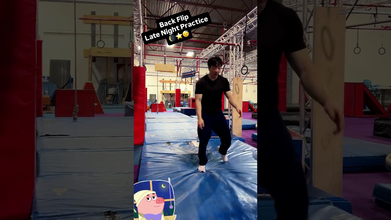 Back flip late night practice 😴 #backflips #backflipfail #backflip #latenightpractice #shorts