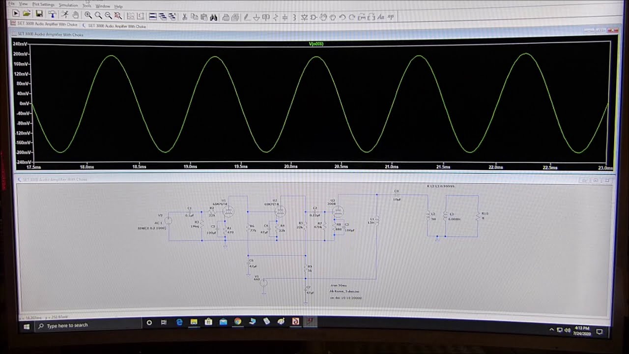 LTSpice Modeling Of SET 300B Choke Loaded Plate Tube Amplifier