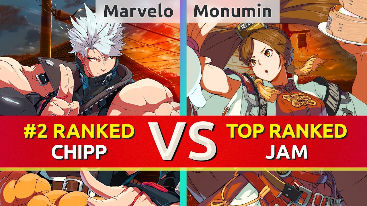 GGST 2.00 ▰ Marvelo (#2 Ranked Chipp) vs Monumin (TOP Ranked Jam). High Level Gameplay