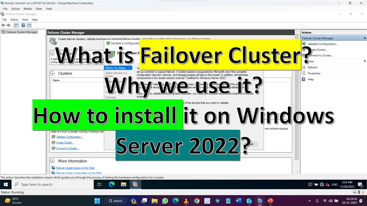 What is Failover Cluster? Why we use it? How to install it on Windows Server 2022? Hindi Explain