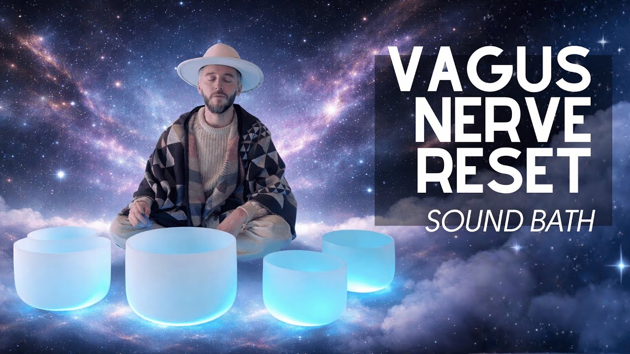 Vagus Nerve Sound Therapy •  Live Crystal Bowl + Drone • Meditation & Sleep Music • Black Screen