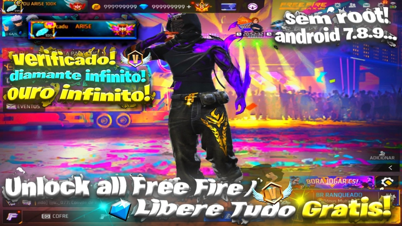 SAIU!! NOVO METODO(COMO INSTALAR UNLOCK ALL)COMO TER TUDO DO FF (ENVIANDO PRESENTE,e GASTANDO DIMAS)