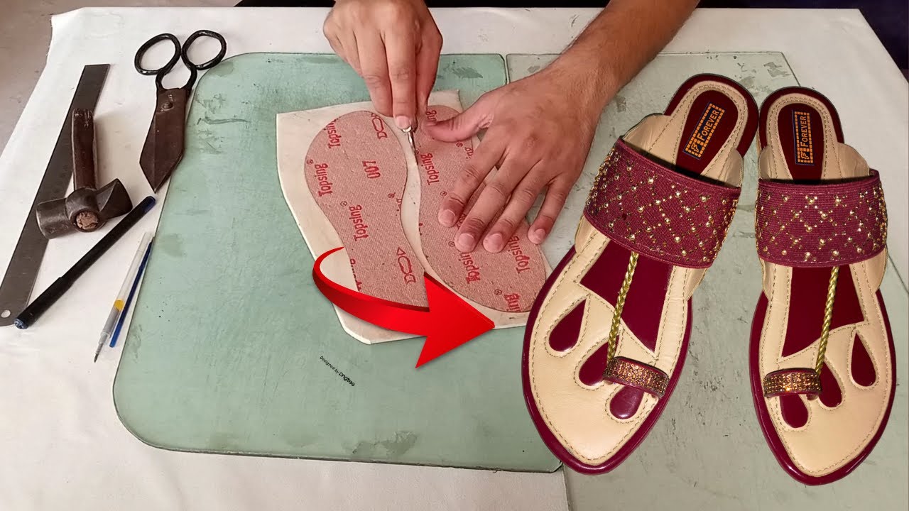How to Make Handmade Kolhapuri Chappal with Simple Tools | Beautiful Handmade Sandal Making