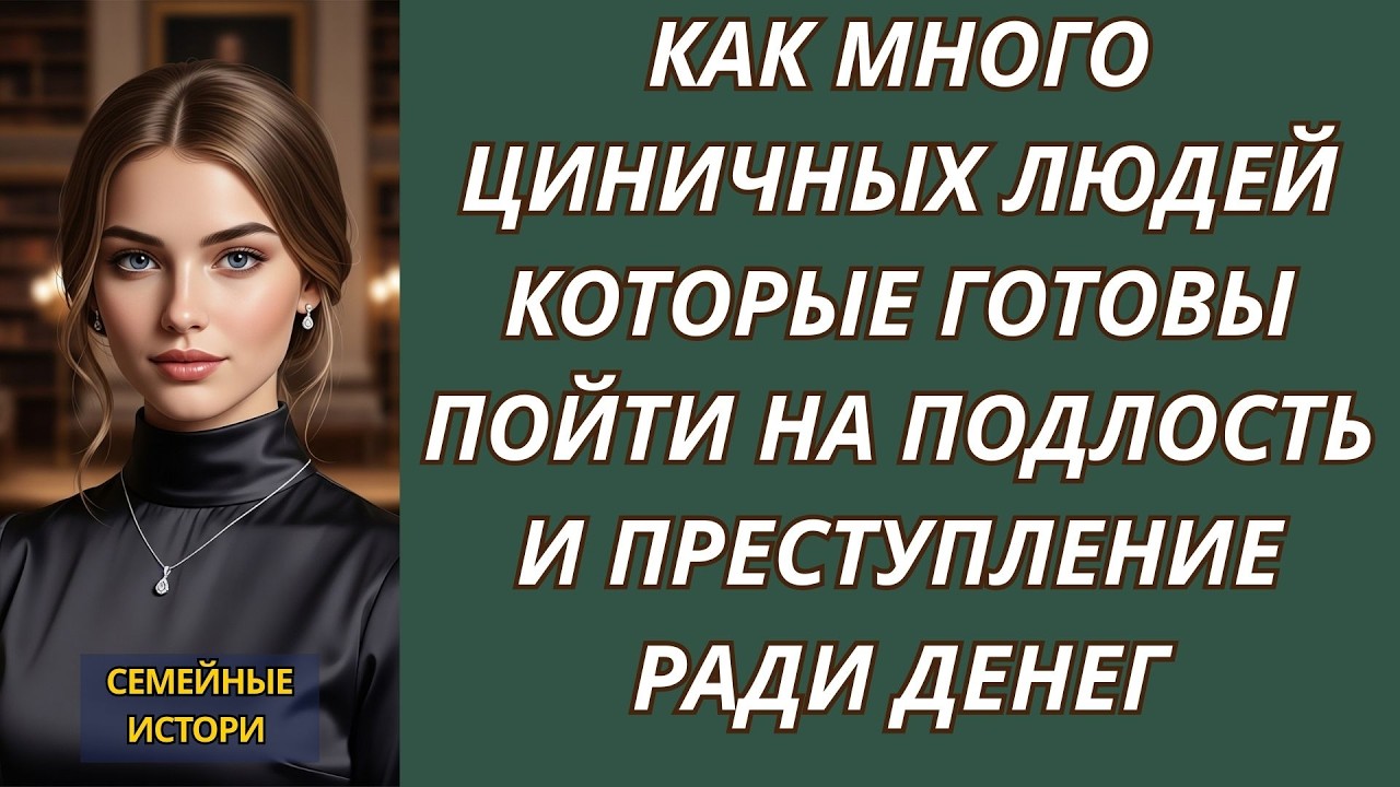 Как много циничных людей которые готовы пойти на подлость и преступление ради денег