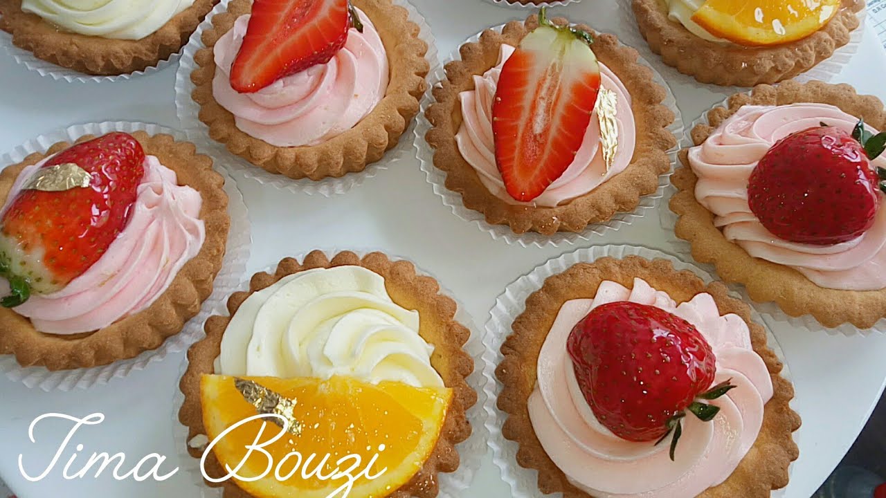 تاغتولات بكريمة بزاااااااااااف بنييينة بدون بيض وبدون شانتي كريمة اقتصادية 100% tarte aux fraises