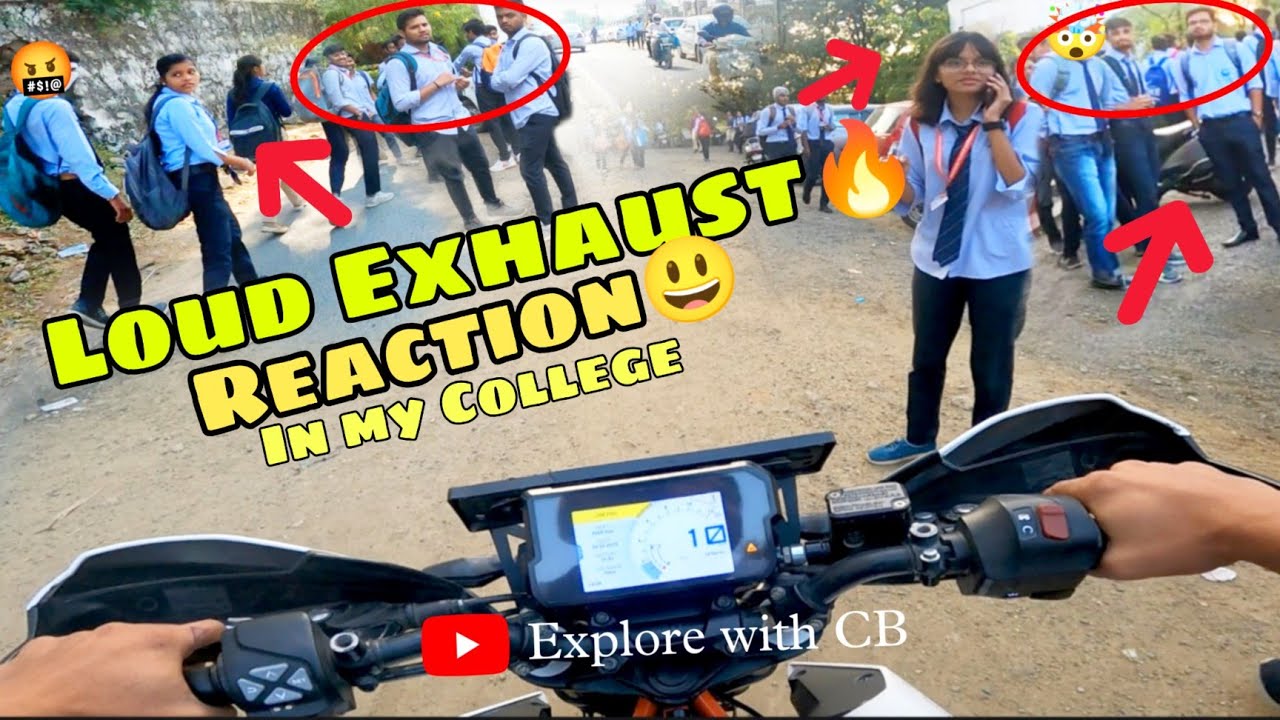College🤟Students Reaction🤯On Loud Exhaust🔥Duke390 | PCE Nagpur | @explorewithcb