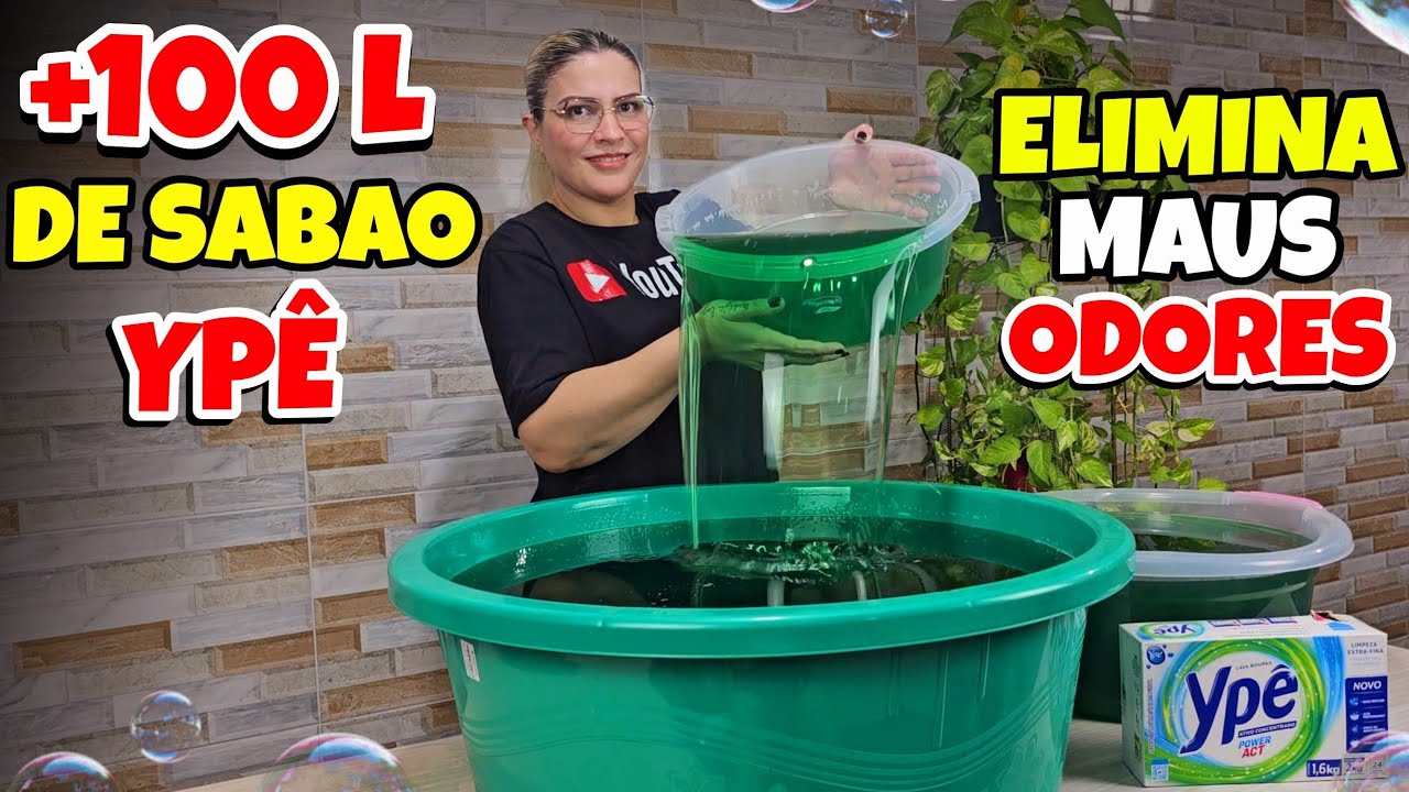 💚COMO FAZER MAIS DE 100 LITROS DE SABÃO YPÊ CONCENTRADO LIMPEZA EXTRA QUE ATACA OS  MAUS ODORES😱😱🥰