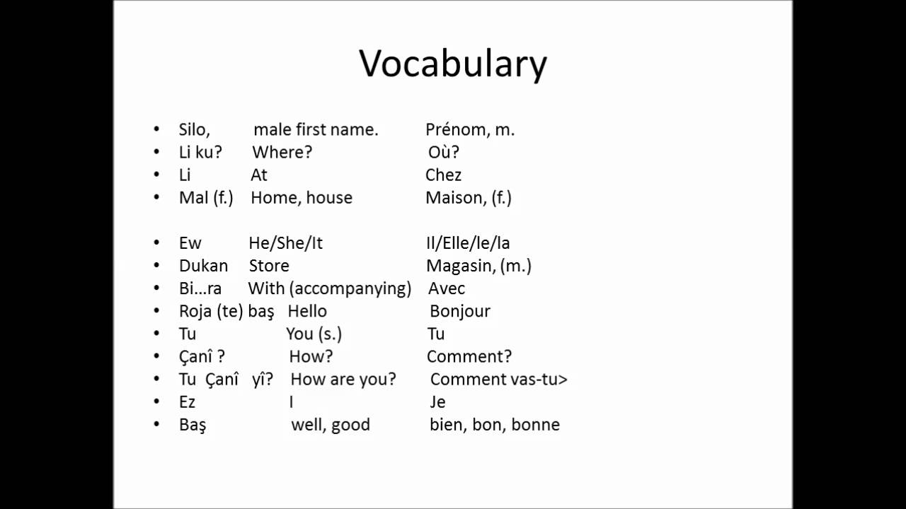 Kurmanji Kurdish Dersa1 Dialogue