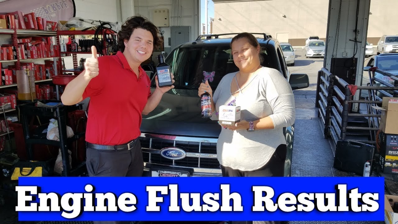 AMSOIL Engine Flush Motor oil change Results 2010 Escape 3.0L