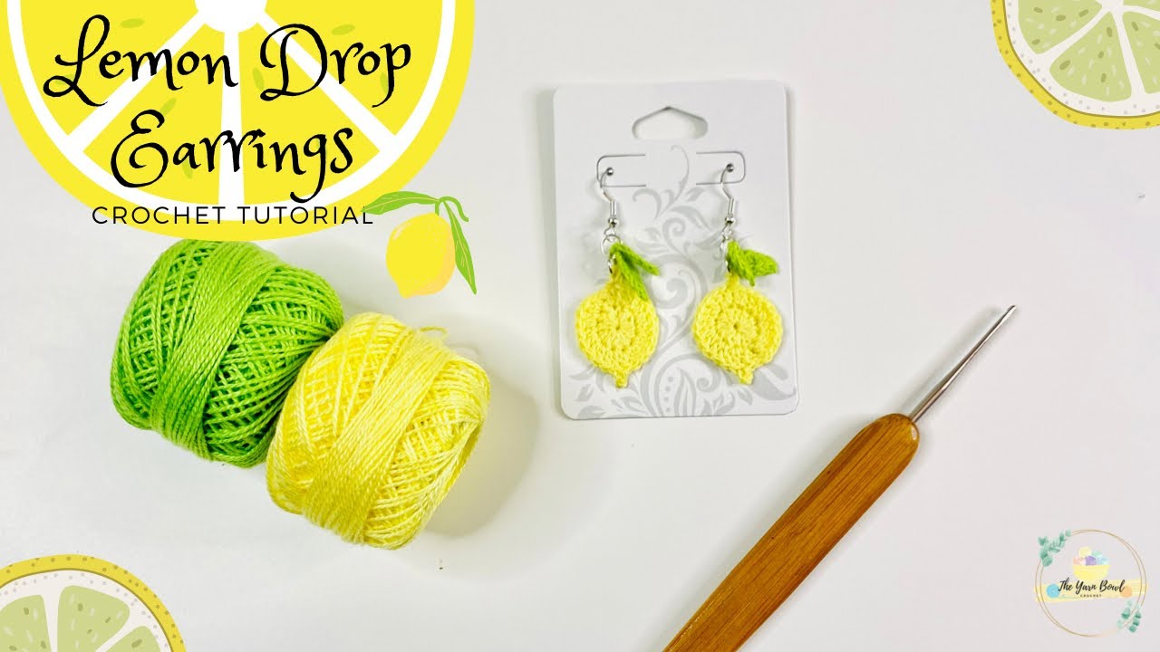 Lemon Drop Earrings | Easy Crochet Earrings