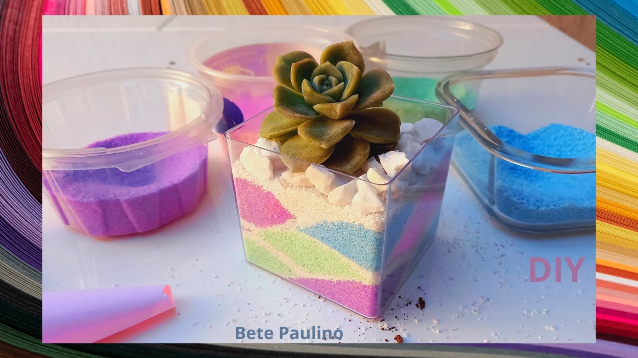 DIY ARTESANATO COM AREIA COLORIDA/COLORED SAND