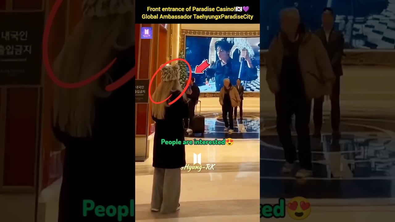 TaehyungxParadisecity at front entrance of paradise casino🔥💜 #v #thv #taehyung #shorts #bts