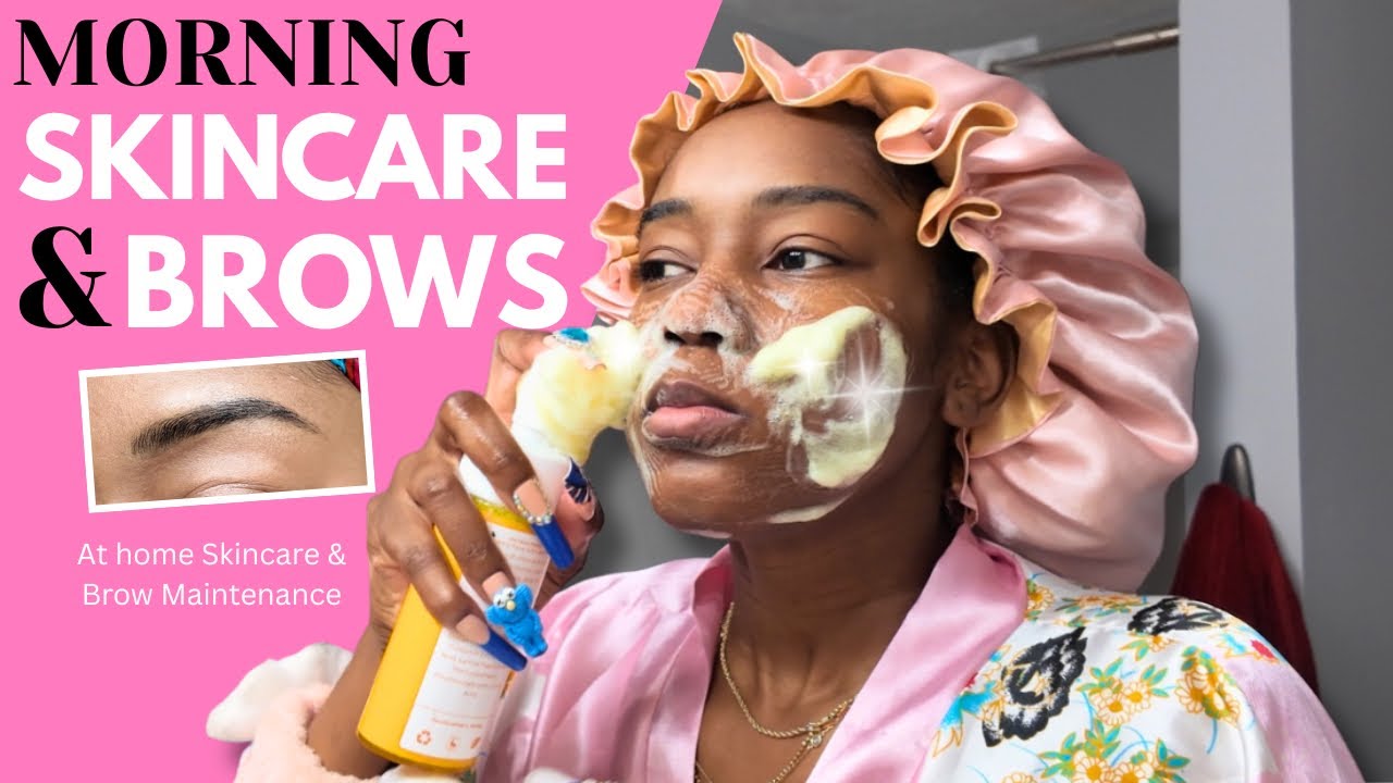 How to Wax & Tint Eyebrows| My Morning Skincare Routine | DIY At Home Maintenance