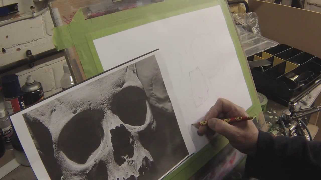 Airbrushing a skull video