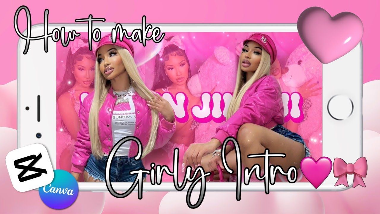 HOW TO MAKE A CUTE AND GIRLY YOUTUBE INTRO USING CAPCUT & CANVA ON A PHONE!