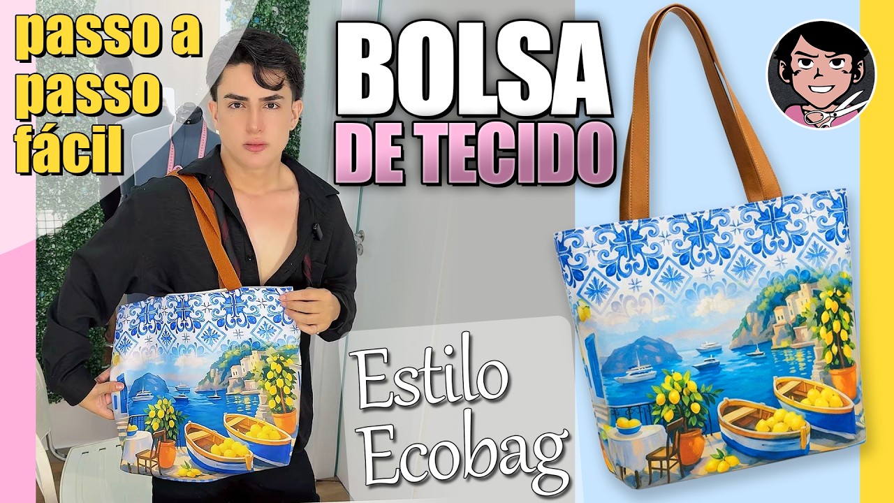 Como Fazer Bolsa de Tecido Super Fácil Passo a Passo Para Iniciantes [Bolsa Ecobag]