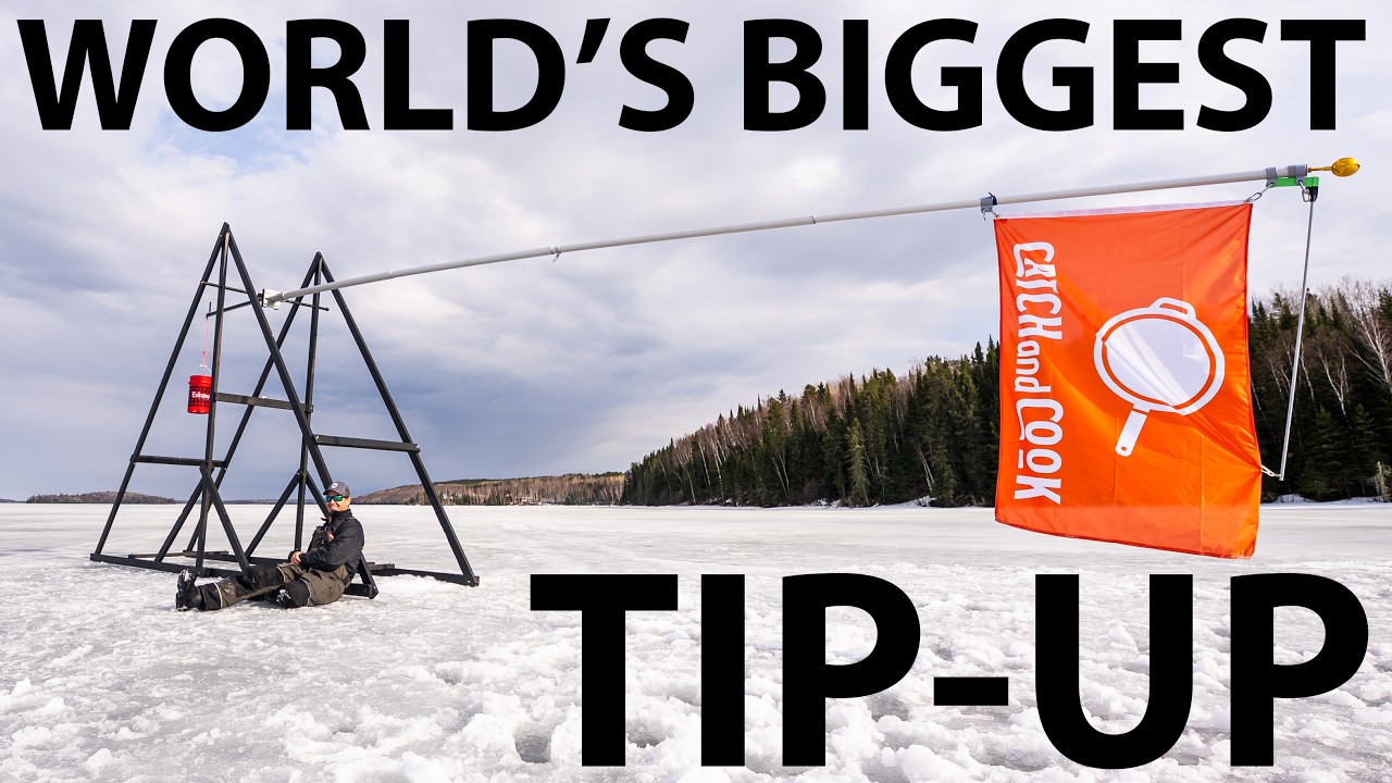 Going Ice Fishing With The WORLD'S BIGGEST TIP-UP!