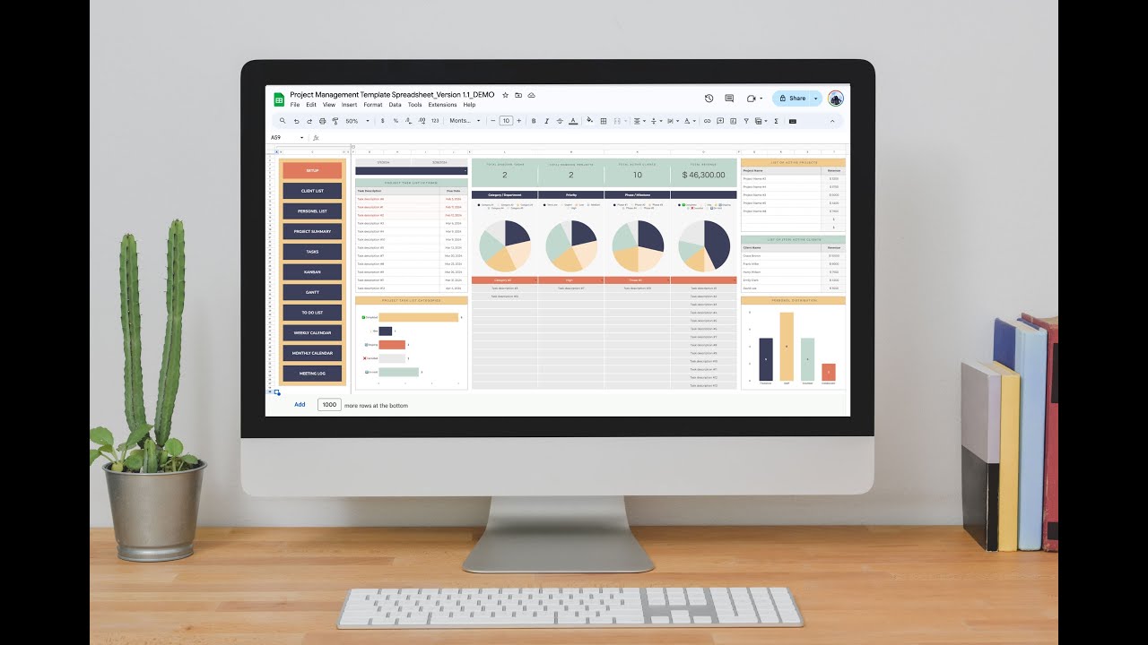 Project Management Template Spreadsheet | Google Sheets Template