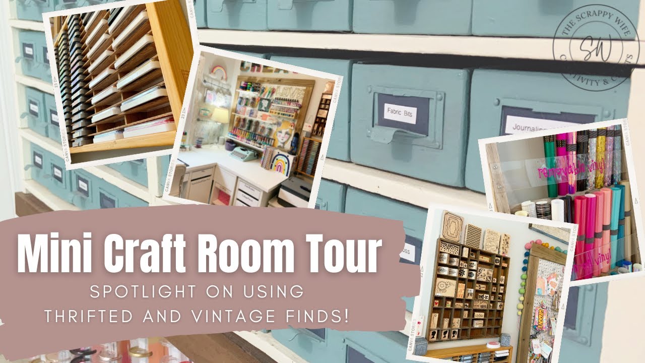 Mini Craft Room Tour || Using Thrift & Vintage Finds