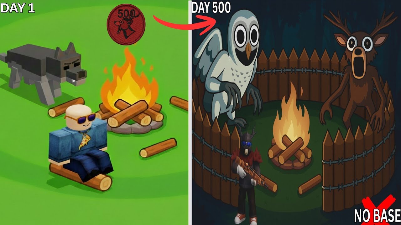 Surviving 500 Days with No Base in 99 Nights in the Forest (Extreme Challenge!)