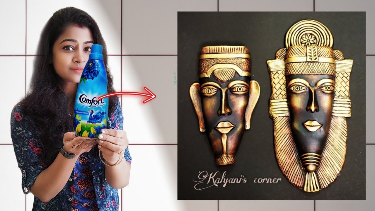 King and Queen Tribal mask making/Tribal mask with plastic bottle/Plastic bottle craft ideas/Recycle
