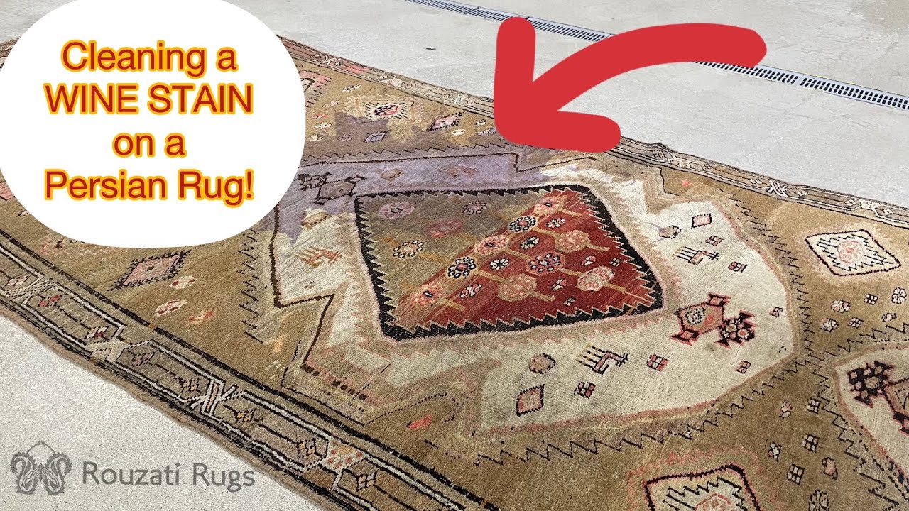 Cleaning a WINE STAIN on a Persian Rug - Full Version! #rugcleaning #asmr #oddlysatisfying
