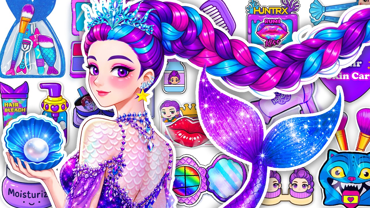 💖Paper DIY💖Unboxing KPOP DEMON HUNTERS RUMI Mermaid Glow Up + Skincare + Makeup Blind Bag | Tana DIY