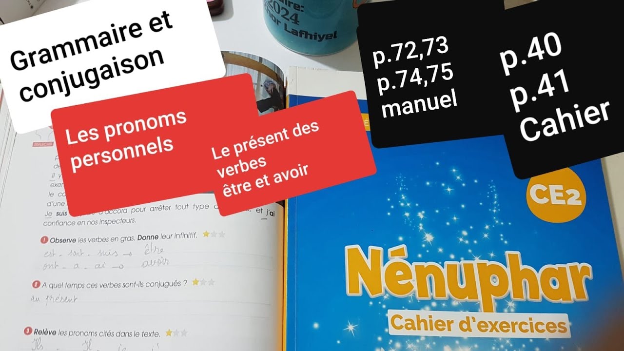 Grammaire et conjugaison Les pronoms personnels et le présent être, avoir p72,73,74,75 Nénuphar CE2