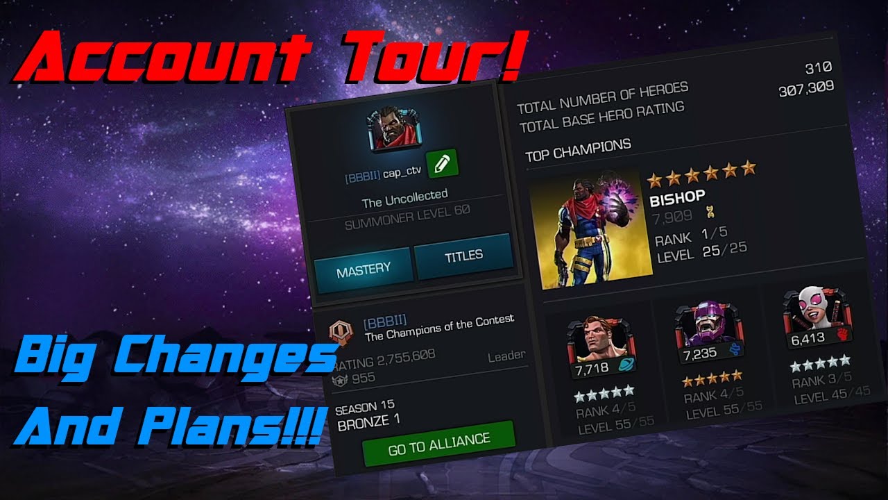 Big Changes And Plans!!! | Account Tour | MCOC