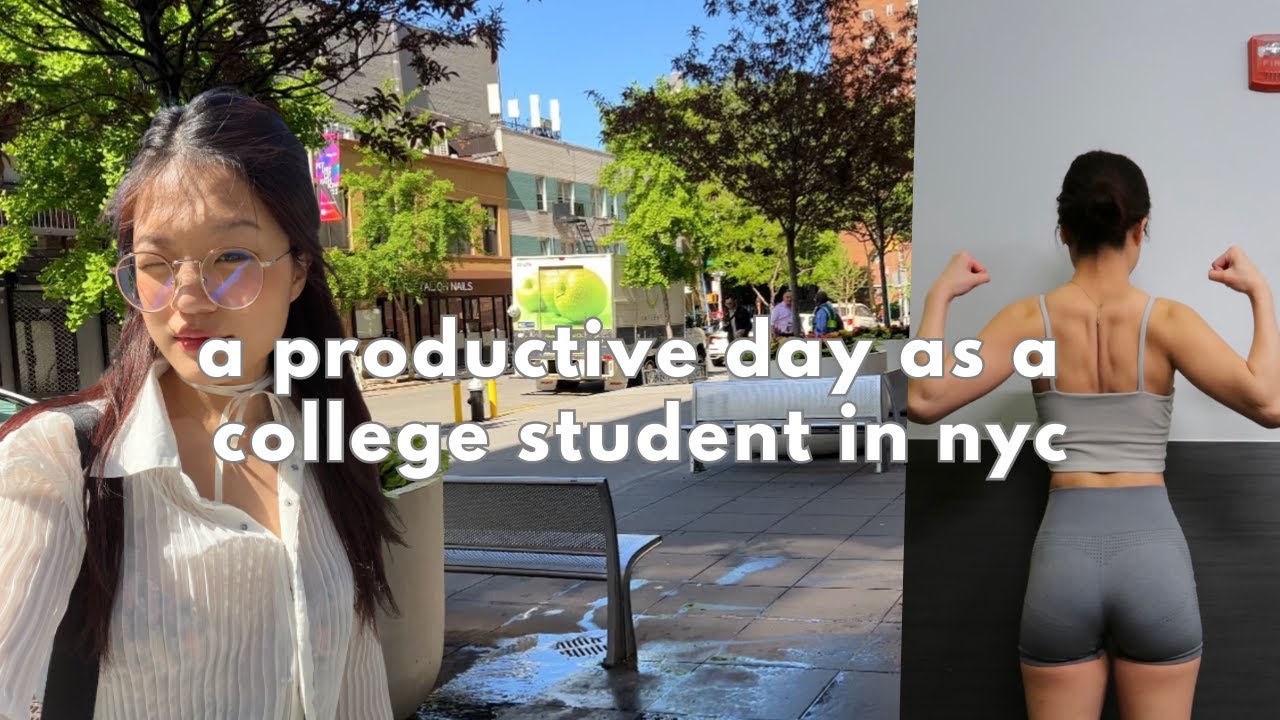 a busy productive day in nyc 🎒(final exams, gym, job, performance, cooking)