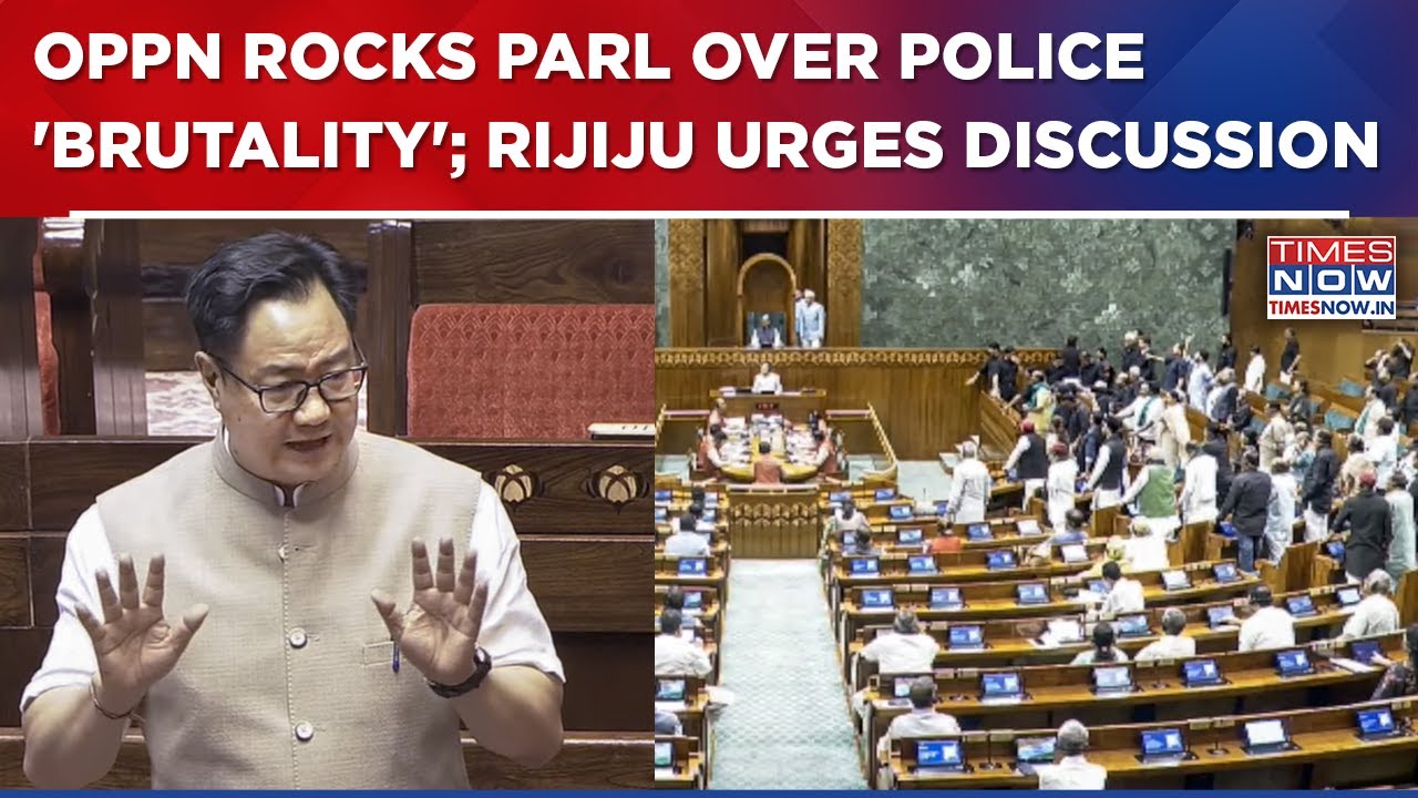 Opposition Protests Over Police 'Brutality' As Kiren Rijiju Offers NEET Debate In Lok Sabha