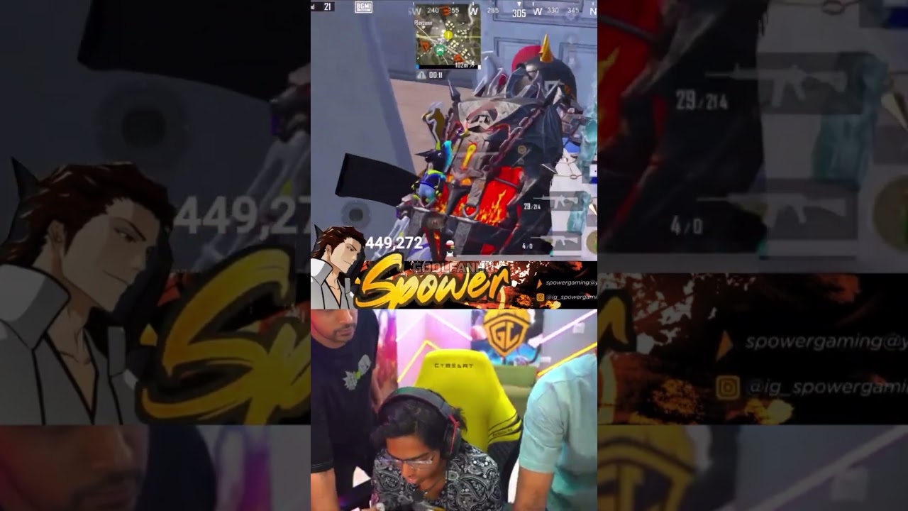 Spower 1v10 went to godmode 🤯🥵 #godlike #bgmi #spower