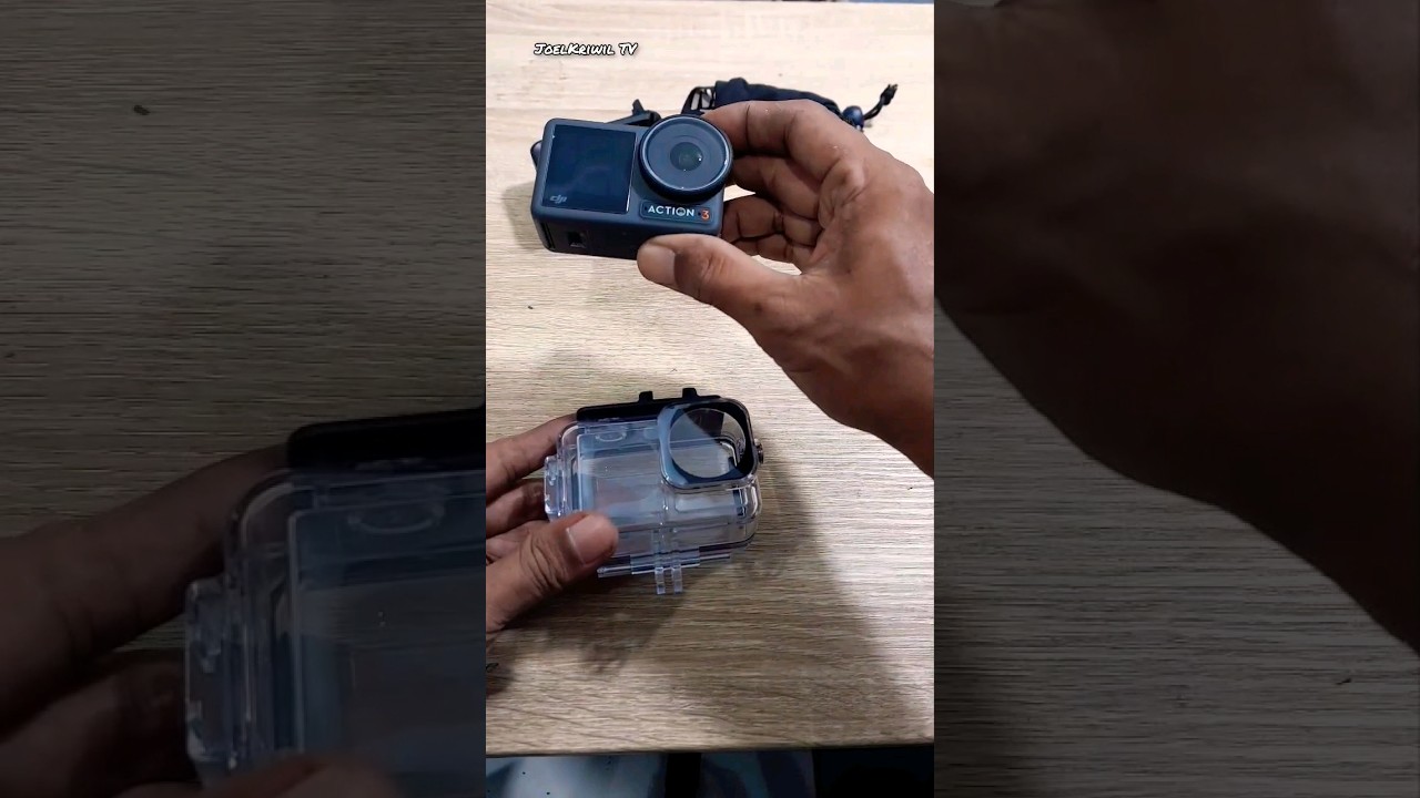 Installing waterproof case on Dji osmo action 3⁉️ #shorts #djiosmoaction3 #waterproof #joelkriwil