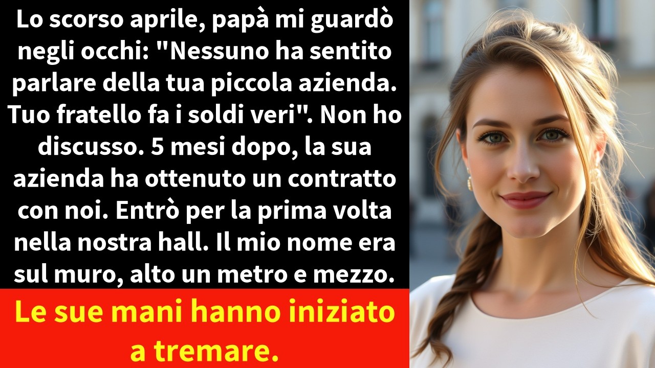 Lo scorso aprile, papà mi guardò negli occhi: 