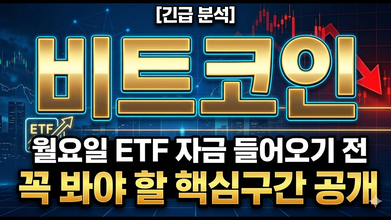 [비트코인 전망] 월요일 ETF 자금 들어오기 전 꼭 봐야 할 핵심구간 공개