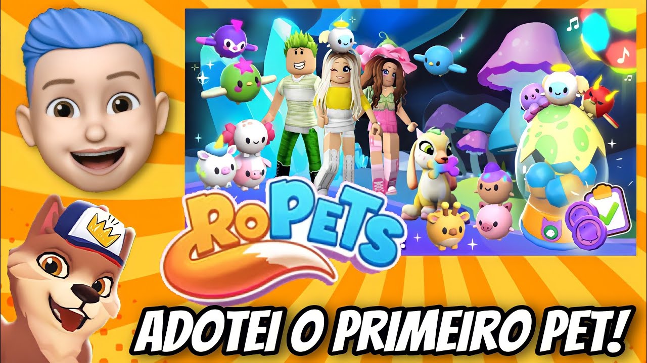 ADOTEI MEU PRIMEIRO PET NO NOVO JOGO ROPETS ROBLOX!
