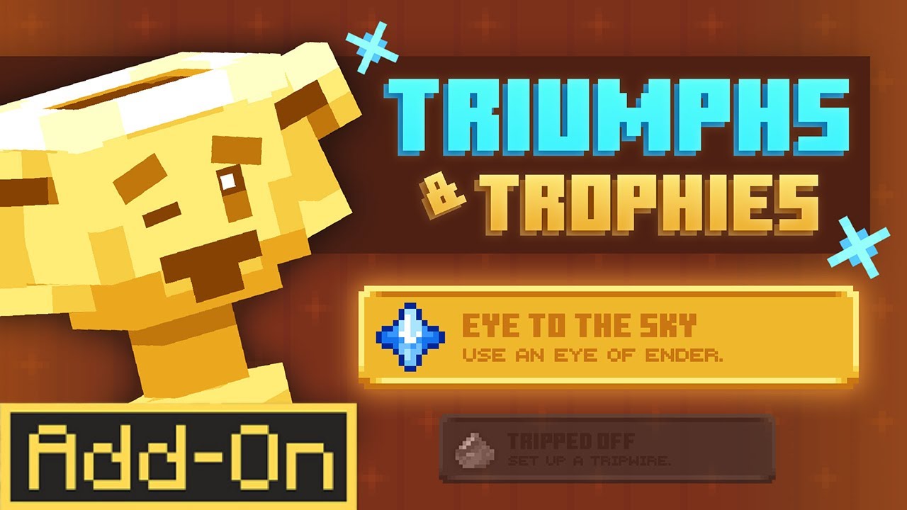 TRIUMPHS & TROPHIES ADDON Adds 200+ Quests & Challenges to Your Minecraft Experience!