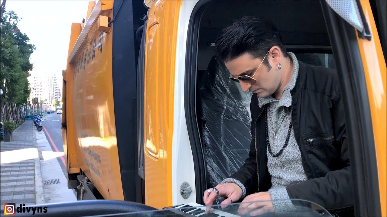 Divyns狄文斯用垃圾車的音樂創作了一首remix...(在垃圾車上!)