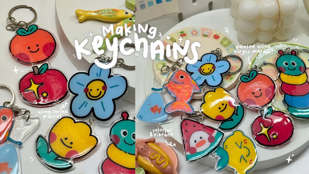 diy shrink plastic keychains + GIVEAWAY 🍋🌷🍎