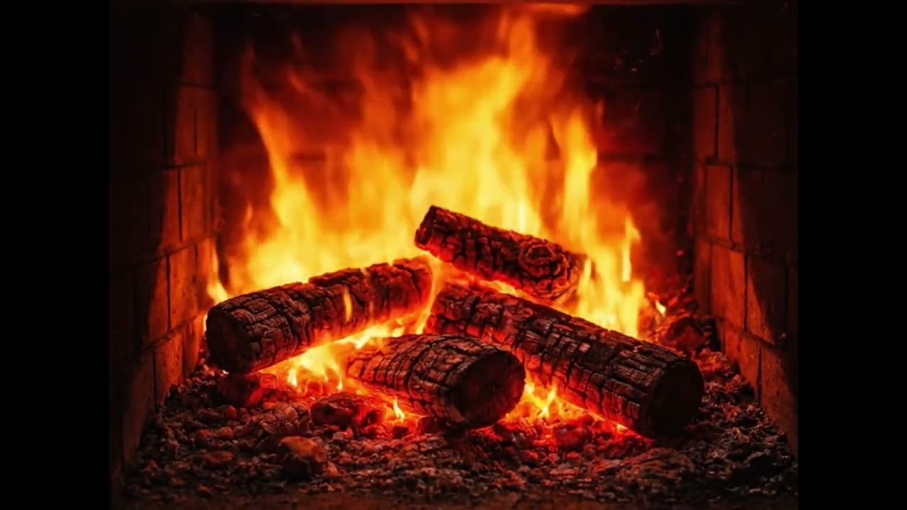 4K Fireplace for Sleeping | 1 Hour Crackling Fire Sounds | Cozy Deep Relaxing Ambience