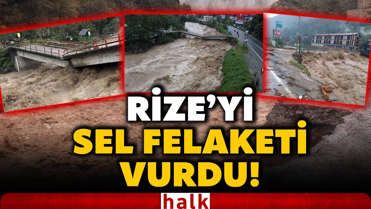 RİZE ADETA KABUSU YAŞIYOR! Şiddetli yağış hayatı felç etti! Sel ve heyelandan dolayı yollar kapandı!