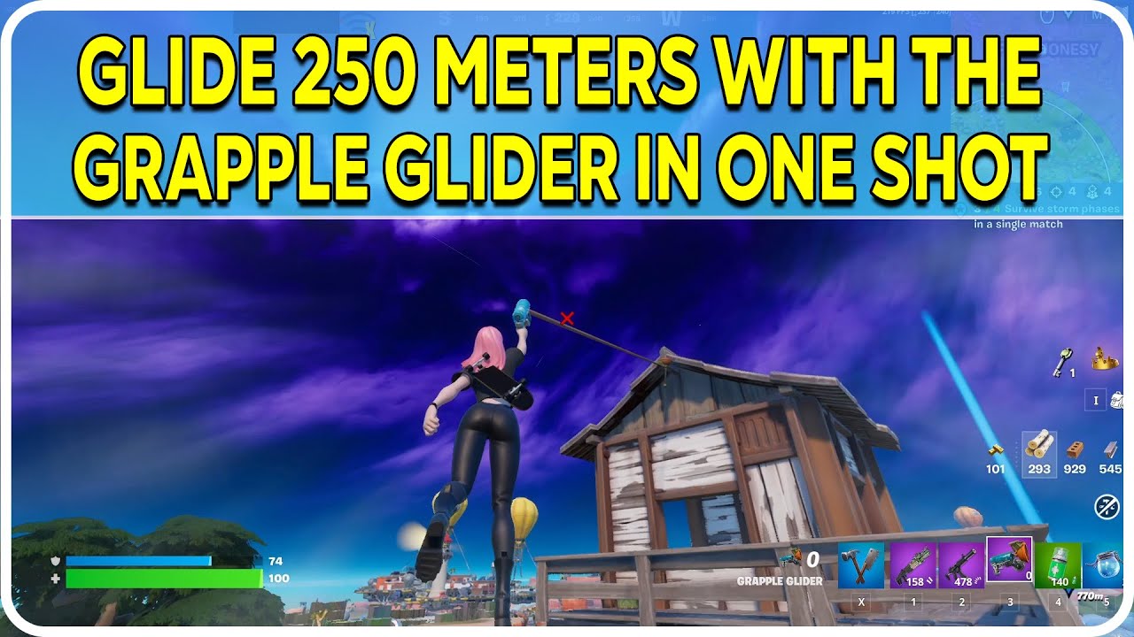 Glide 250 Meters With the Grapple Glider in One Shot Fortnite
