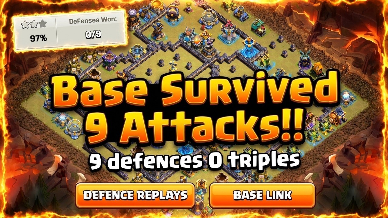 Nobody Could Beat This TH18 War Base... 9 Attacks FAILED 😱 (Replays + Link)