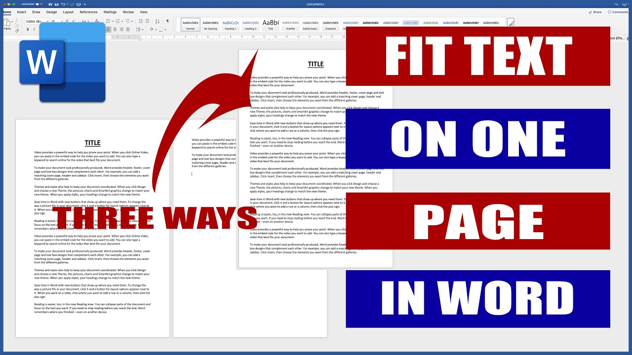 How to Fit Text to One Page in Word | Microsoft Word Tutorials
