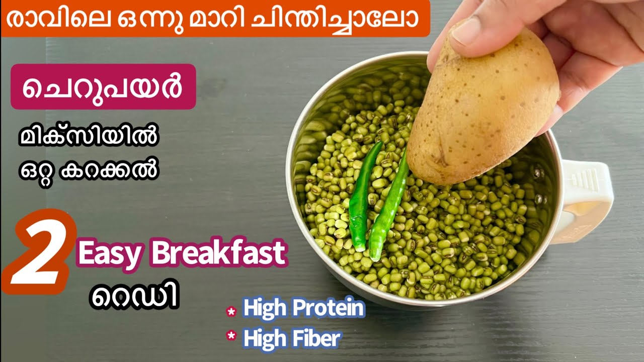 Easy Breakfast//ചെറുപയർ കൊണ്ട് എളുപ്പത്തിൽ തയ്യാറാക്കാം High Protein Breakfast//Green gram Recipe