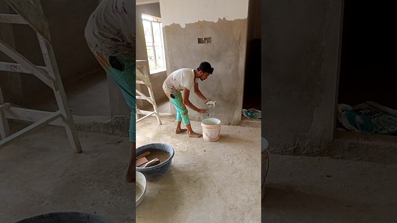 How to apply proper wall putty.Apply 1st code putty in plaster.Waterproof putty #shorts #viral